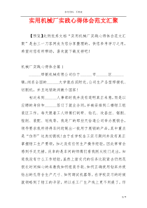 实用机械厂实践心得体会范文汇聚