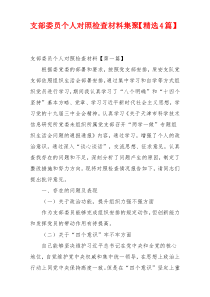 支部委员个人对照检查材料集聚【精选4篇】