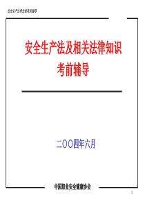 安全生产法及相关法律知识考前辅导(ppt113)