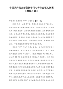 中国共产党支部条例学习心得体会范文集聚【精编4篇】