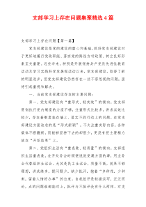 支部学习上存在问题集聚精选4篇