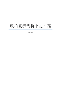 政治素养剖析不足4篇