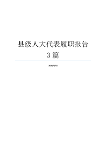 县级人大代表履职报告3篇