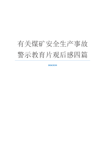 有关煤矿安全生产事故警示教育片观后感四篇