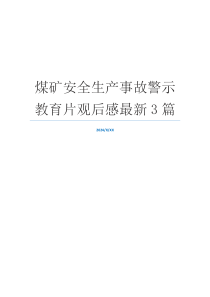 煤矿安全生产事故警示教育片观后感最新3篇