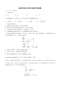 江苏省泰州市海陵区民兴中英文学校2022-2023学年九年级下学期3月月考数学试题