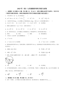 江苏省宿迁市宿豫区三校2023-2024学年九年级上学期10月月考数学试题