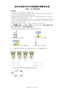 广东省深圳市海湾中学2022-2023学年九年级上学期期中考试物理试题