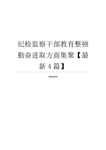 纪检监察干部教育整顿勤奋进取方面集聚【最新4篇】