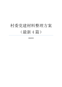 村委党建材料整理方案（最新4篇）