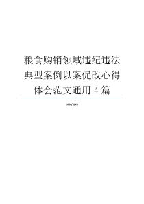 粮食购销领域违纪违法典型案例以案促改心得体会范文通用4篇