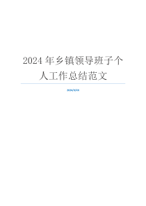 2024年乡镇领导班子个人工作总结范文