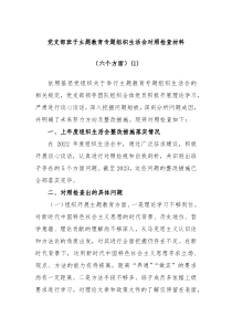 党支部班子主题教育专题组织生活会对照检查材料六个方面1