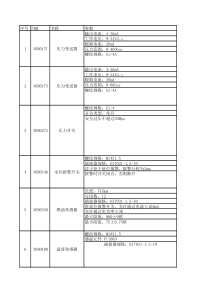 柳工挖机电气元件参数