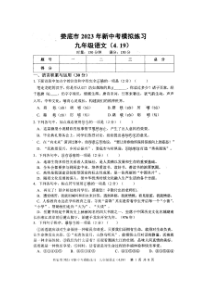 湖南省涟源市2022-2023学年九年级下学期期中考试语文试题