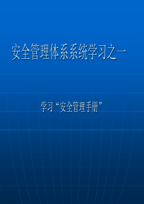 安全管理体系系统学习之一