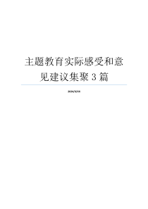 主题教育实际感受和意见建议集聚3篇