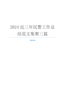 2024近三年民警工作总结范文集聚三篇