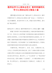 教师法学习心得体会范文 教师师德师风学习心得体会范文精选5篇