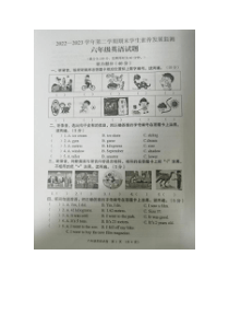 广东省清远地区2022-2023学年六年级下学期期末考试英语试题