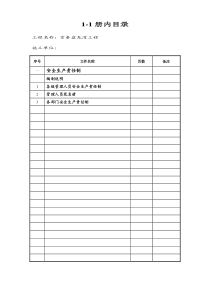 安全资料卷、册目录