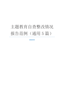 主题教育自查整改情况报告范例（通用5篇）