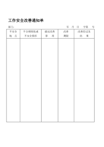 工作安全改善通知单