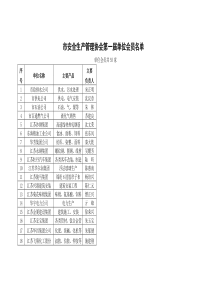 市安全生产管理协会第一届单位会员名单