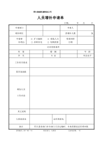 晋江德盛机械制造公司人力资源管理表格汇编