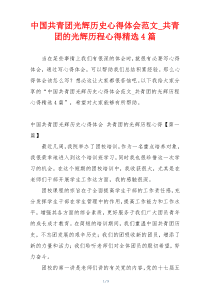 中国共青团光辉历史心得体会范文_共青团的光辉历程心得精选4篇