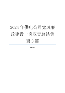 2024年供电公司党风廉政建设一岗双责总结集聚3篇