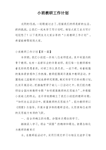 小班教研工作计划