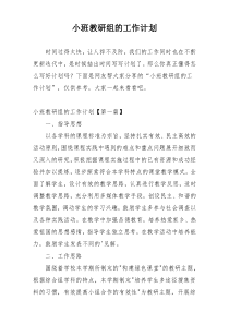 小班教研组的工作计划