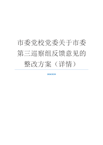 市委党校党委关于市委第三巡察组反馈意见的整改方案（详情）