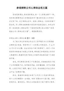 参观钢铁公司心得体会范文篇