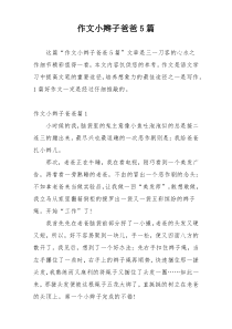 作文小辫子爸爸5篇