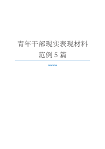 青年干部现实表现材料范例5篇