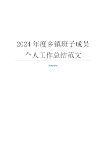 2024年度乡镇班子成员个人工作总结范文