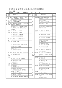 机动车安全检验记录单(人工检验部分)