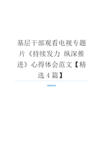 基层干部观看电视专题片《持续发力 纵深推进》心得体会范文【精选4篇】