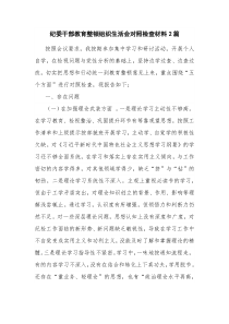 纪委干部教育整顿组织生活会对照检查材料2篇