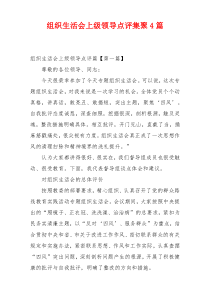 组织生活会上级领导点评集聚4篇