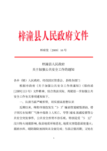 梓潼县人民政府关于加强公共安全工作的通知