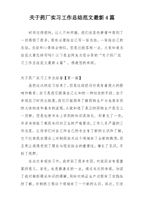 关于药厂实习工作总结范文最新4篇