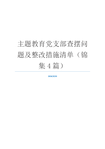 主题教育党支部查摆问题及整改措施清单（锦集4篇）