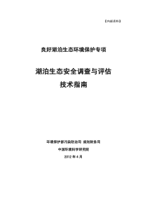 湖泊生态安全调查与估技术指南