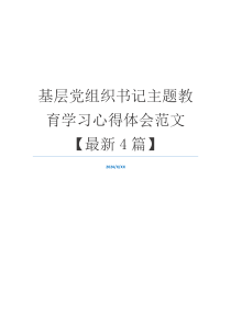 基层党组织书记主题教育学习心得体会范文【最新4篇】