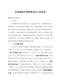 在县域经济调研座谈会上的发言