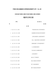 环境与职业健康安全管理体系程序文件