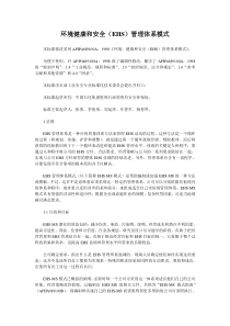 环境健康和安全(EHS)管理体系模式